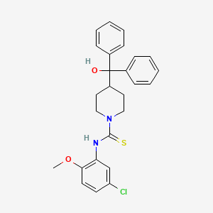 molecular formula C26H27ClN2O2S B4133362 N-(5-CHLORO-2-METHOXYPHENYL)-4-[HYDROXY(DIPHENYL)METHYL]TETRAHYDRO-1(2H)-PYRIDINECARBOTHIOAMIDE 
