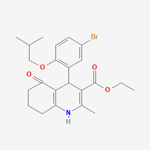 molecular formula C23H28BrNO4 B4133375 ethyl 4-(5-bromo-2-isobutoxyphenyl)-2-methyl-5-oxo-1,4,5,6,7,8-hexahydro-3-quinolinecarboxylate 