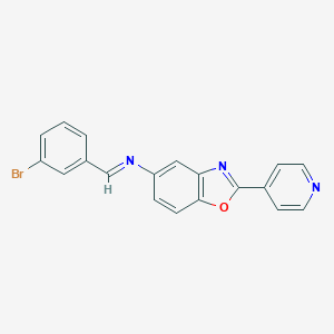 molecular formula C19H12BrN3O B413356 N-(3-bromobenzylidene)-N-[2-(4-pyridinyl)-1,3-benzoxazol-5-yl]amine 