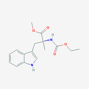 molecular formula C16H20N2O4 B041336 (S)-N-(Ethoxycarbonyl)-alpha-methyl-D-tryptophan Methyl Ester CAS No. 170458-98-7