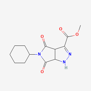 molecular formula C13H17N3O4 B4133613 methyl 5-cyclohexyl-4,6-dioxo-3a,6a-dihydro-1H-pyrrolo[3,4-c]pyrazole-3-carboxylate 