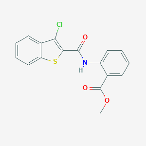 molecular formula C17H12ClNO3S B413362 Methyl 2-{[(3-chloro-1-benzothien-2-yl)carbonyl]amino}benzoate 