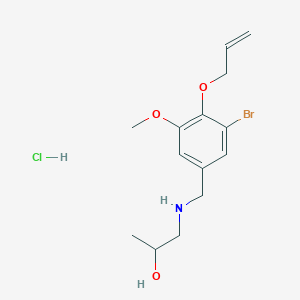 molecular formula C14H21BrClNO3 B4133620 1-[(3-Bromo-5-methoxy-4-prop-2-enoxyphenyl)methylamino]propan-2-ol;hydrochloride 