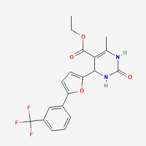 molecular formula C19H17F3N2O4 B4133713 ethyl 6-methyl-2-oxo-4-[5-[3-(trifluoromethyl)phenyl]furan-2-yl]-3,4-dihydro-1H-pyrimidine-5-carboxylate 