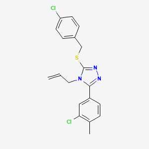 molecular formula C19H17Cl2N3S B4133728 3-[(4-chlorobenzyl)sulfanyl]-5-(3-chloro-4-methylphenyl)-4-(prop-2-en-1-yl)-4H-1,2,4-triazole 