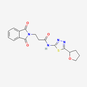 molecular formula C17H16N4O4S B4133770 3-(1,3-dioxoisoindolin-2-yl)-N-(5-(tetrahydrofuran-2-yl)-1,3,4-thiadiazol-2-yl)propanamide 