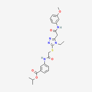 molecular formula C25H29N5O5S B4133780 propan-2-yl 3-({[(4-ethyl-5-{2-[(3-methoxyphenyl)amino]-2-oxoethyl}-4H-1,2,4-triazol-3-yl)sulfanyl]acetyl}amino)benzoate 