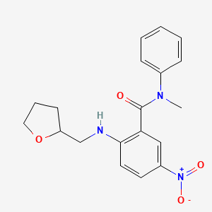molecular formula C19H21N3O4 B4133854 N-methyl-5-nitro-2-(oxolan-2-ylmethylamino)-N-phenylbenzamide 