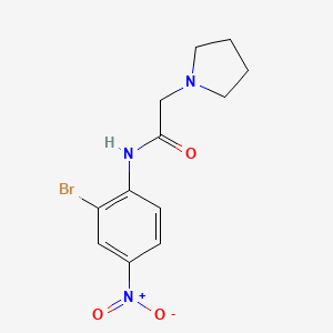 molecular formula C12H14BrN3O3 B4133911 N-(2-bromo-4-nitrophenyl)-2-(pyrrolidin-1-yl)acetamide 