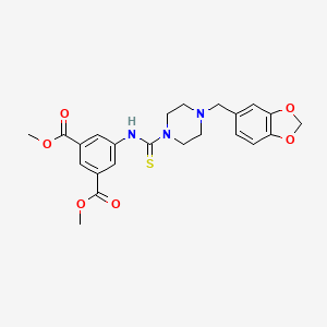 molecular formula C23H25N3O6S B4133926 DIMETHYL 5-({[4-(1,3-BENZODIOXOL-5-YLMETHYL)PIPERAZINO]CARBOTHIOYL}AMINO)ISOPHTHALATE 