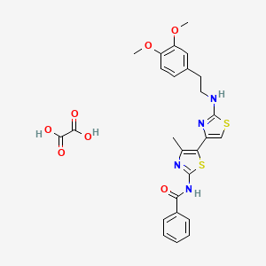 molecular formula C26H26N4O7S2 B4133934 N-[5-[2-[2-(3,4-dimethoxyphenyl)ethylamino]-1,3-thiazol-4-yl]-4-methyl-1,3-thiazol-2-yl]benzamide;oxalic acid 