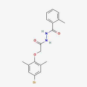 molecular formula C18H19BrN2O3 B4133938 N'-[(4-bromo-2,6-dimethylphenoxy)acetyl]-2-methylbenzohydrazide 