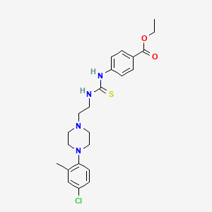 molecular formula C23H29ClN4O2S B4133987 Ethyl 4-[2-[4-(4-chloro-2-methylphenyl)piperazin-1-yl]ethylcarbamothioylamino]benzoate 