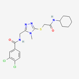 molecular formula C19H23Cl2N5O2S B4134059 3,4-dichloro-N-[(5-{[2-(cyclohexylamino)-2-oxoethyl]sulfanyl}-4-methyl-4H-1,2,4-triazol-3-yl)methyl]benzamide 