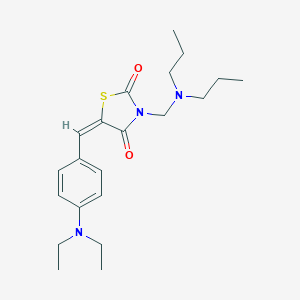 molecular formula C21H31N3O2S B413416 (5E)-5-[[4-(diethylamino)phenyl]methylidene]-3-[(dipropylamino)methyl]-1,3-thiazolidine-2,4-dione 