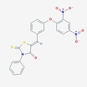 molecular formula C22H13N3O6S2 B413417 5-(3-{2,4-Dinitrophenoxy}benzylidene)-3-phenyl-2-thioxo-1,3-thiazolidin-4-one 
