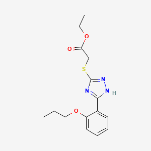 molecular formula C15H19N3O3S B4134182 ethyl 2-[[5-(2-propoxyphenyl)-1H-1,2,4-triazol-3-yl]sulfanyl]acetate 