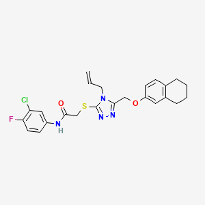molecular formula C24H24ClFN4O2S B4134206 N-(3-chloro-4-fluorophenyl)-2-({4-(prop-2-en-1-yl)-5-[(5,6,7,8-tetrahydronaphthalen-2-yloxy)methyl]-4H-1,2,4-triazol-3-yl}sulfanyl)acetamide 