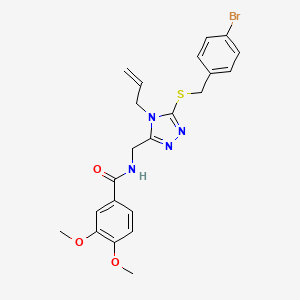 molecular formula C22H23BrN4O3S B4134271 N-({5-[(4-bromobenzyl)sulfanyl]-4-(prop-2-en-1-yl)-4H-1,2,4-triazol-3-yl}methyl)-3,4-dimethoxybenzamide 