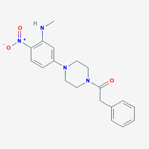 molecular formula C19H22N4O3 B4134279 N-methyl-2-nitro-5-[4-(phenylacetyl)-1-piperazinyl]aniline 