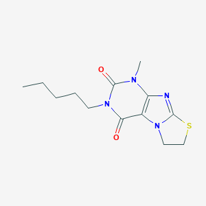 molecular formula C13H18N4O2S B413433 1-methyl-3-pentyl-6,7-dihydro[1,3]thiazolo[2,3-f]purine-2,4(1H,3H)-dione CAS No. 313646-10-5