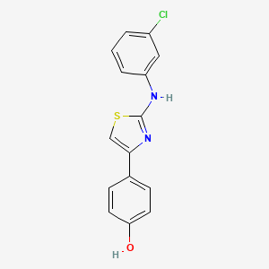 molecular formula C15H11ClN2OS B4134344 4-[2-(3-Chloroanilino)-1,3-thiazol-4-yl]phenol 