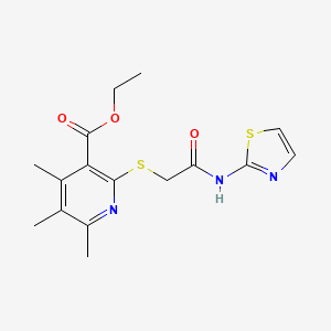 molecular formula C16H19N3O3S2 B4134390 ethyl 4,5,6-trimethyl-2-{[2-oxo-2-(1,3-thiazol-2-ylamino)ethyl]thio}nicotinate 
