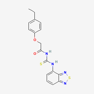 molecular formula C17H16N4O2S2 B4134439 N-[(2,1,3-benzothiadiazol-4-ylamino)carbonothioyl]-2-(4-ethylphenoxy)acetamide 