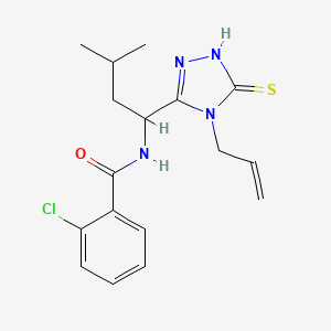 molecular formula C17H21ClN4OS B4134450 N-[1-(4-allyl-5-mercapto-4H-1,2,4-triazol-3-yl)-3-methylbutyl]-2-chlorobenzamide 