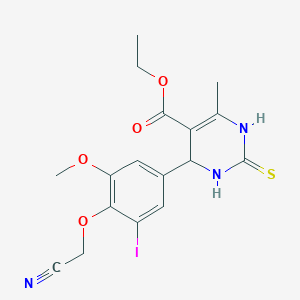 molecular formula C17H18IN3O4S B4134463 ethyl 4-[4-(cyanomethoxy)-3-iodo-5-methoxyphenyl]-6-methyl-2-sulfanylidene-3,4-dihydro-1H-pyrimidine-5-carboxylate 
