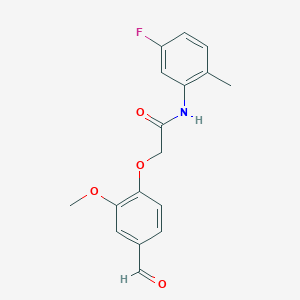 molecular formula C17H16FNO4 B4134509 N-(5-fluoro-2-methylphenyl)-2-(4-formyl-2-methoxyphenoxy)acetamide 