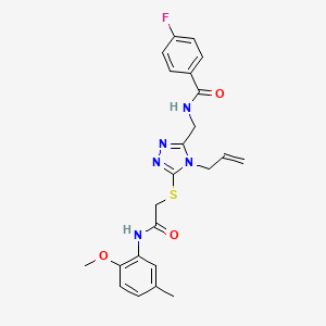 molecular formula C23H24FN5O3S B4134519 N-{[4-allyl-5-({2-[(2-methoxy-5-methylphenyl)amino]-2-oxoethyl}thio)-4H-1,2,4-triazol-3-yl]methyl}-4-fluorobenzamide 