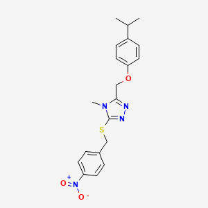 molecular formula C20H22N4O3S B4134525 4-Methyl-3-[(4-nitrophenyl)methylsulfanyl]-5-[(4-propan-2-ylphenoxy)methyl]-1,2,4-triazole 