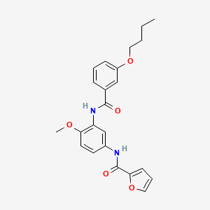 molecular formula C23H24N2O5 B4134618 N-[3-(3-BUTOXYBENZAMIDO)-4-METHOXYPHENYL]FURAN-2-CARBOXAMIDE 