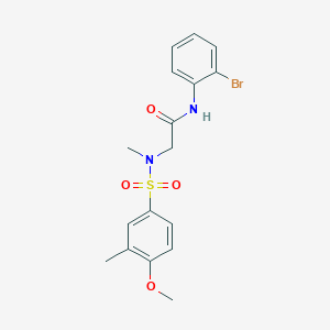 molecular formula C17H19BrN2O4S B4134620 N-(2-bromophenyl)-N~2~-[(4-methoxy-3-methylphenyl)sulfonyl]-N~2~-methylglycinamide 