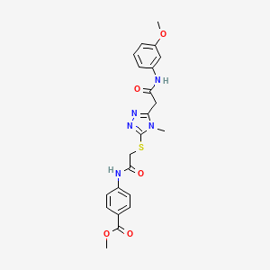 molecular formula C22H23N5O5S B4134670 methyl 4-({[(5-{2-[(3-methoxyphenyl)amino]-2-oxoethyl}-4-methyl-4H-1,2,4-triazol-3-yl)sulfanyl]acetyl}amino)benzoate 