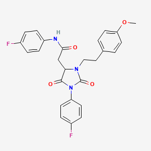 molecular formula C26H23F2N3O4 B4134675 N-(4-fluorophenyl)-2-[1-(4-fluorophenyl)-3-[2-(4-methoxyphenyl)ethyl]-2,5-dioxoimidazolidin-4-yl]acetamide 