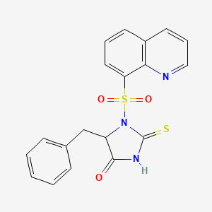 molecular formula C19H15N3O3S2 B4134825 5-Benzyl-1-quinolin-8-ylsulfonyl-2-sulfanylideneimidazolidin-4-one 