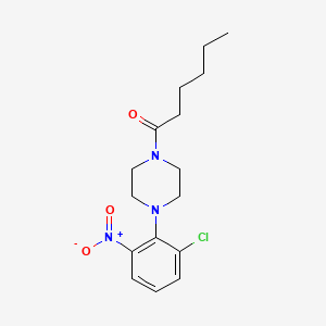 molecular formula C16H22ClN3O3 B4134859 1-[4-(2-Chloro-6-nitrophenyl)piperazin-1-yl]hexan-1-one 