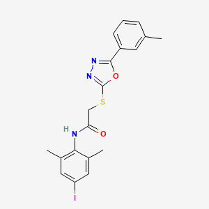 molecular formula C19H18IN3O2S B4134889 N-(4-iodo-2,6-dimethylphenyl)-2-{[5-(3-methylphenyl)-1,3,4-oxadiazol-2-yl]sulfanyl}acetamide 