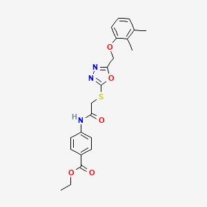 molecular formula C22H23N3O5S B4134909 Ethyl 4-[[2-[[5-[(2,3-dimethylphenoxy)methyl]-1,3,4-oxadiazol-2-yl]sulfanyl]acetyl]amino]benzoate 