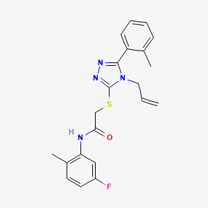 molecular formula C21H21FN4OS B4134952 N-(5-fluoro-2-methylphenyl)-2-{[5-(2-methylphenyl)-4-(prop-2-en-1-yl)-4H-1,2,4-triazol-3-yl]sulfanyl}acetamide 