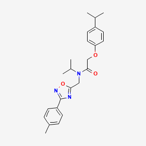 molecular formula C24H29N3O3 B4134959 N-{[3-(4-methylphenyl)-1,2,4-oxadiazol-5-yl]methyl}-N-(propan-2-yl)-2-[4-(propan-2-yl)phenoxy]acetamide 