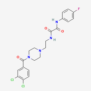 molecular formula C21H21Cl2FN4O3 B4135069 N-[2-[4-(3,4-dichlorobenzoyl)piperazin-1-yl]ethyl]-N'-(4-fluorophenyl)oxamide 
