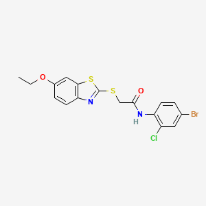 molecular formula C17H14BrClN2O2S2 B4135111 N-(4-bromo-2-chlorophenyl)-2-[(6-ethoxy-1,3-benzothiazol-2-yl)sulfanyl]acetamide 