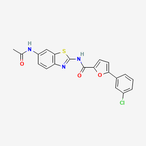 molecular formula C20H14ClN3O3S B4135125 N-[6-(acetylamino)-1,3-benzothiazol-2-yl]-5-(3-chlorophenyl)furan-2-carboxamide 