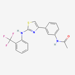 molecular formula C18H14F3N3OS B4135144 N-[3-[2-[2-(trifluoromethyl)anilino]-1,3-thiazol-4-yl]phenyl]acetamide 