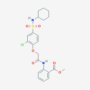 molecular formula C22H25ClN2O6S B4135152 Methyl 2-[[2-[2-chloro-4-(cyclohexylsulfamoyl)phenoxy]acetyl]amino]benzoate 