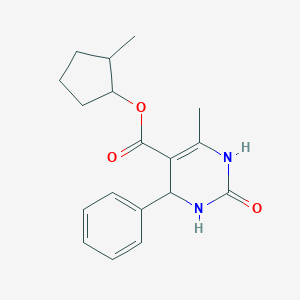 molecular formula C18H22N2O3 B413518 2-Methylcyclopentyl 6-methyl-2-oxo-4-phenyl-1,2,3,4-tetrahydro-5-pyrimidinecarboxylate 