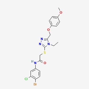 molecular formula C20H20BrClN4O3S B4135306 N-(4-bromo-3-chlorophenyl)-2-({4-ethyl-5-[(4-methoxyphenoxy)methyl]-4H-1,2,4-triazol-3-yl}sulfanyl)acetamide 
